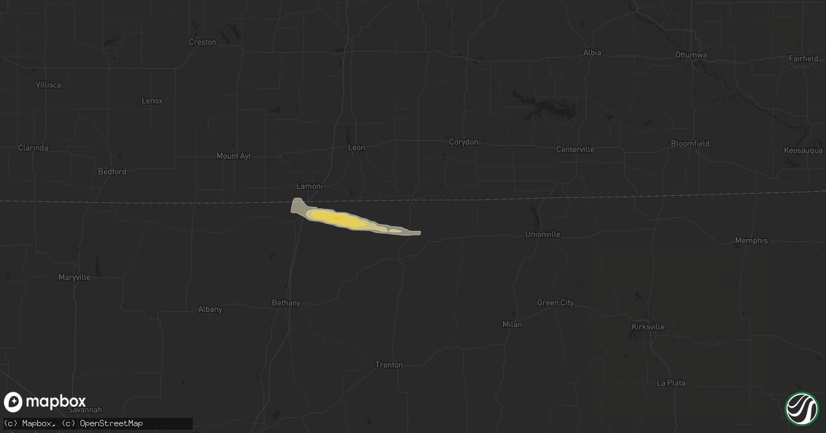 Hail map in Mercer, MO on September 14, 2014