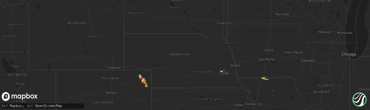 Hail map in Nebraska on September 14, 2014