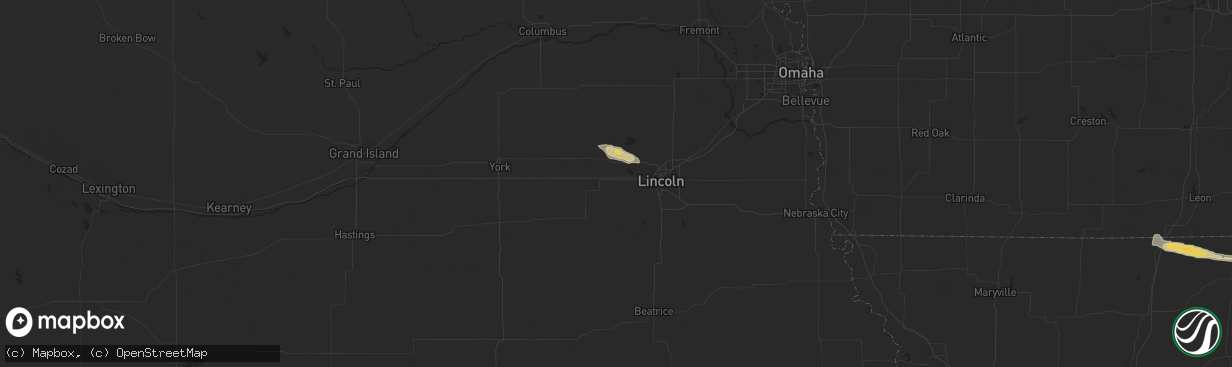 Hail map in Pleasant Dale, NE on September 14, 2014