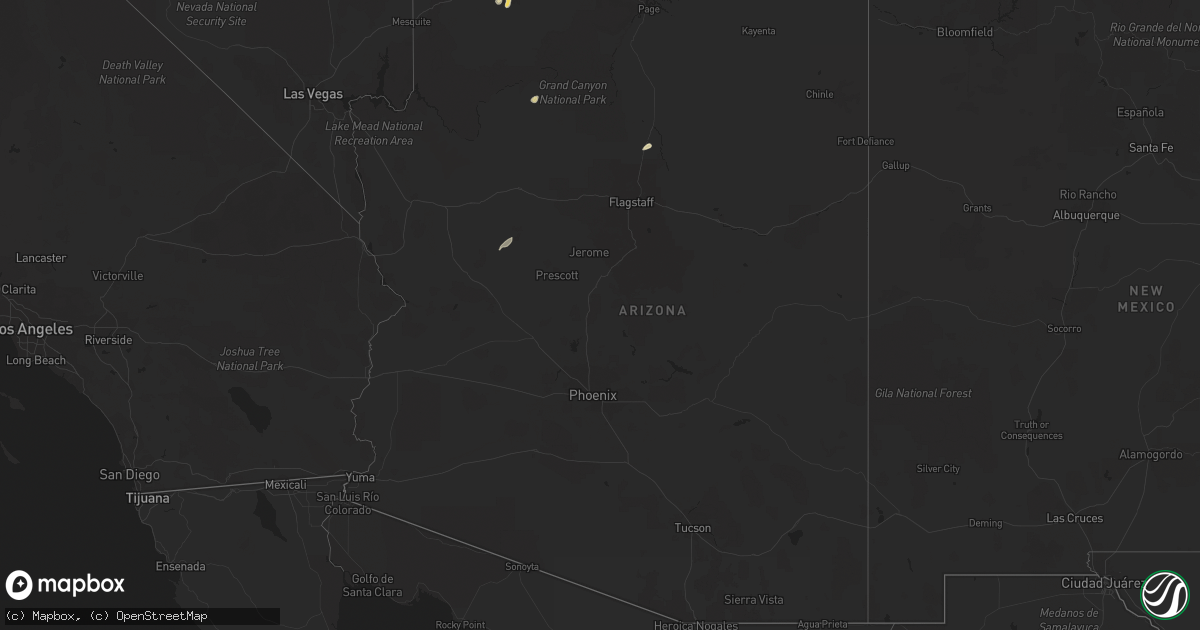Hail map in Arizona on September 14, 2015