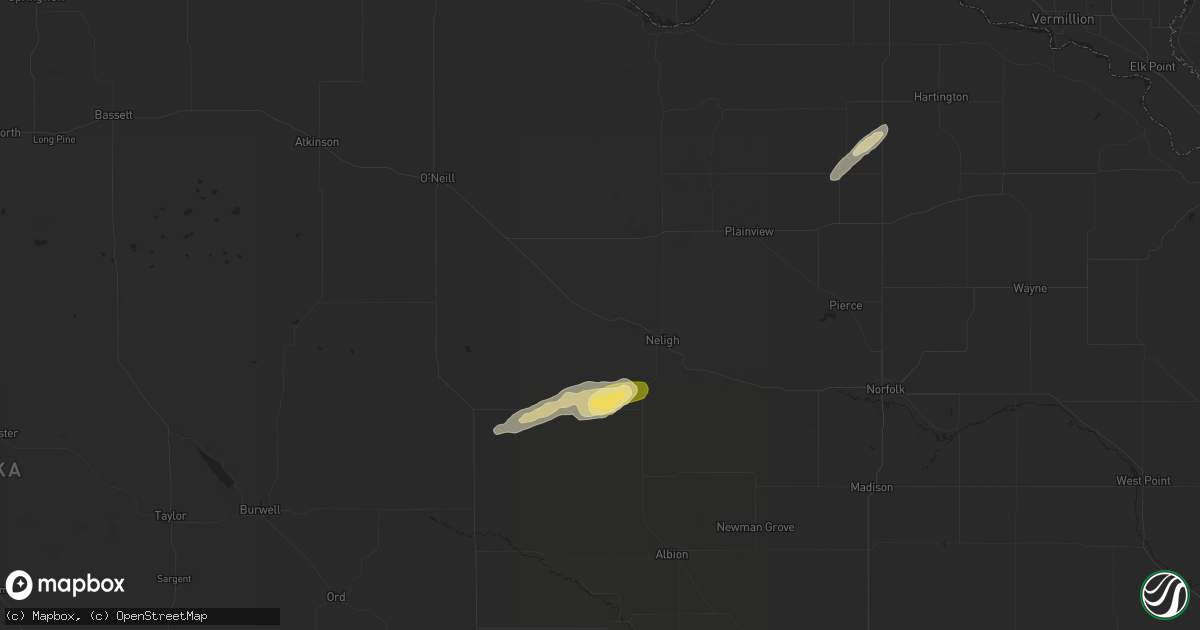 Hail map in Clearwater, NE on September 14, 2015