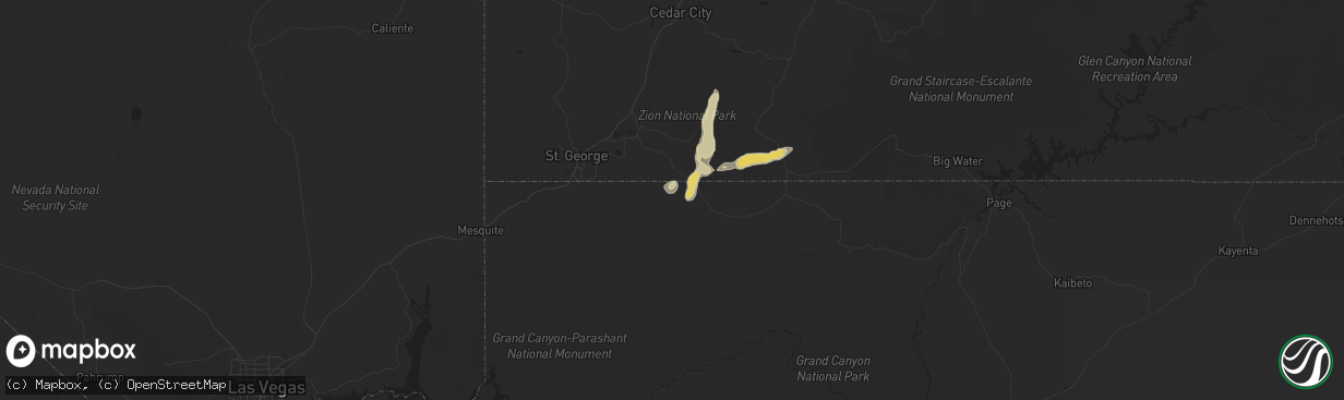 Hail map in Colorado City, AZ on September 14, 2015