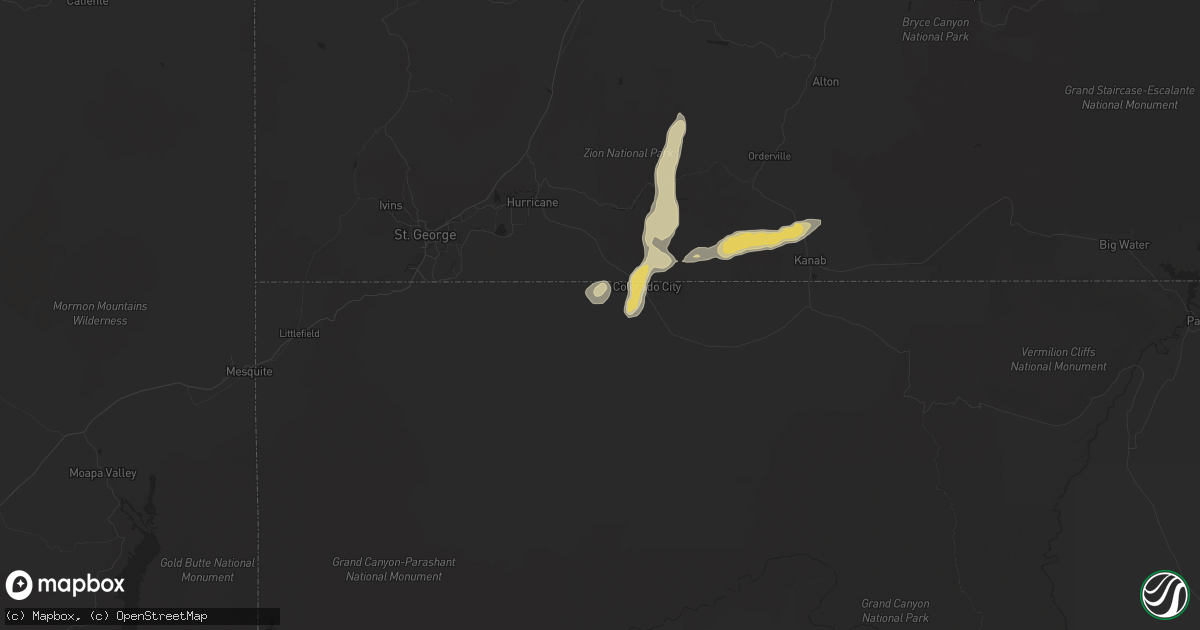 Hail map in Colorado City, AZ on September 14, 2015