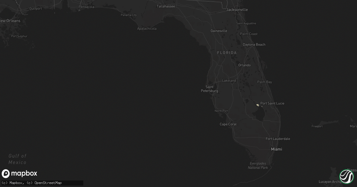 Hail map in Florida on September 14, 2015
