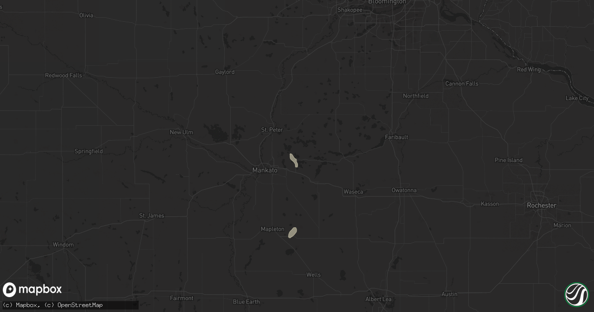 Hail map in Madison Lake, MN on September 14, 2015