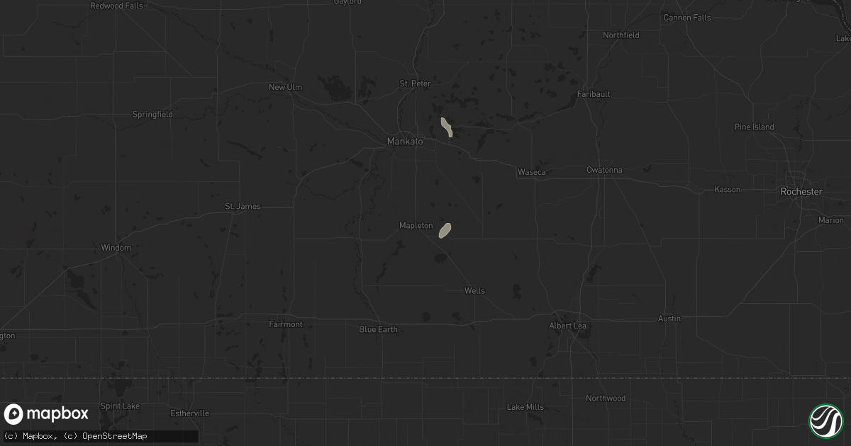 Hail map in Mapleton, MN on September 14, 2015