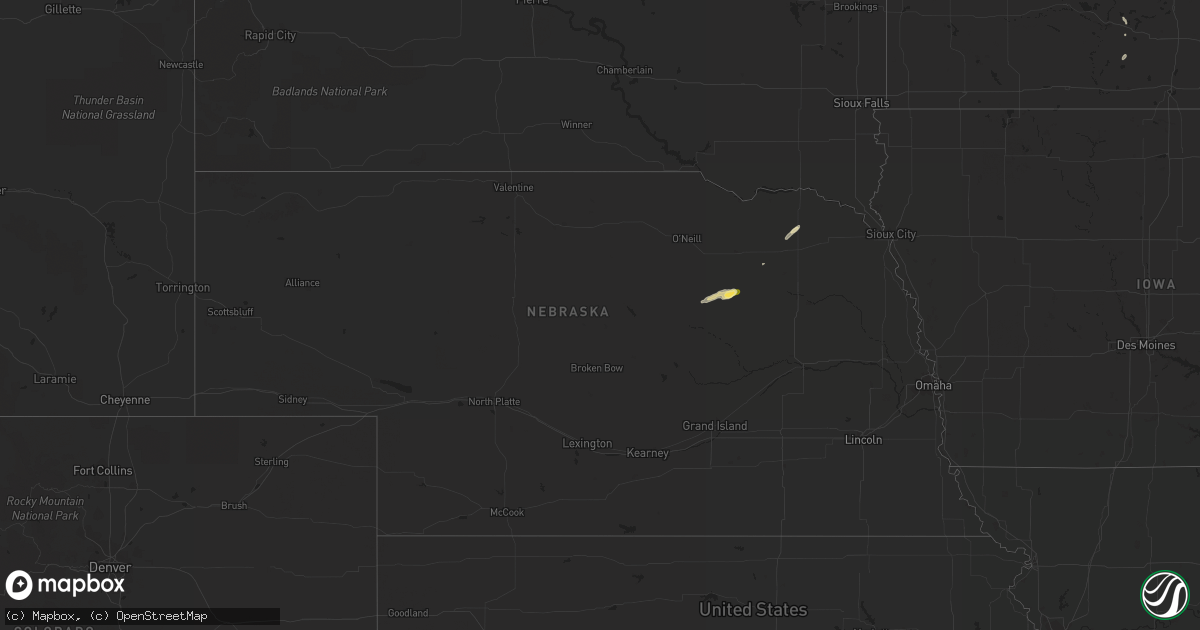Hail map in Nebraska on September 14, 2015