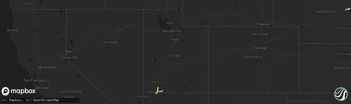 Hail map in Utah on September 14, 2015