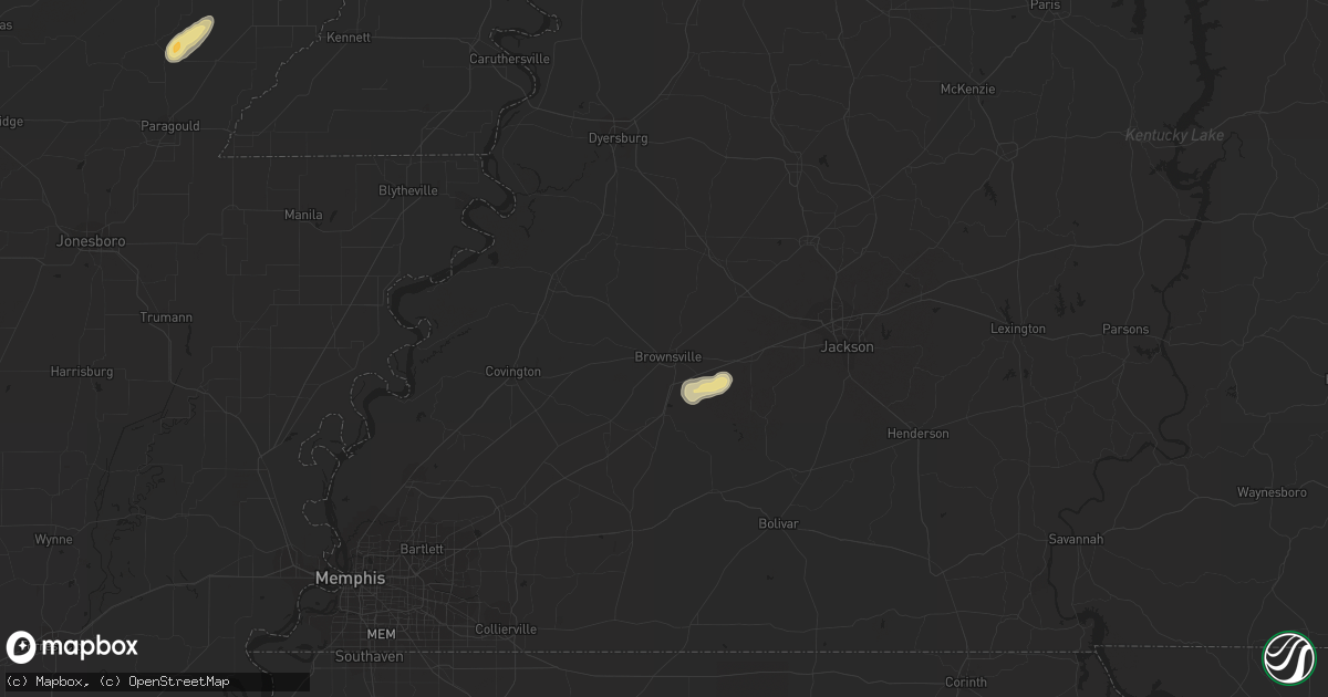 Hail map in Brownsville, TN on September 14, 2016