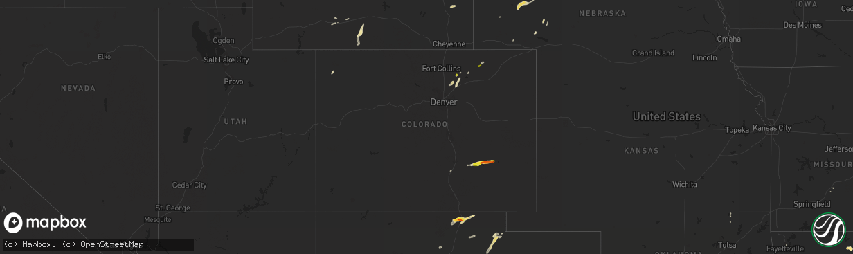 Hail map in Colorado on September 14, 2016