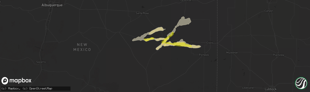 Hail map in Fort Sumner, NM on September 14, 2016