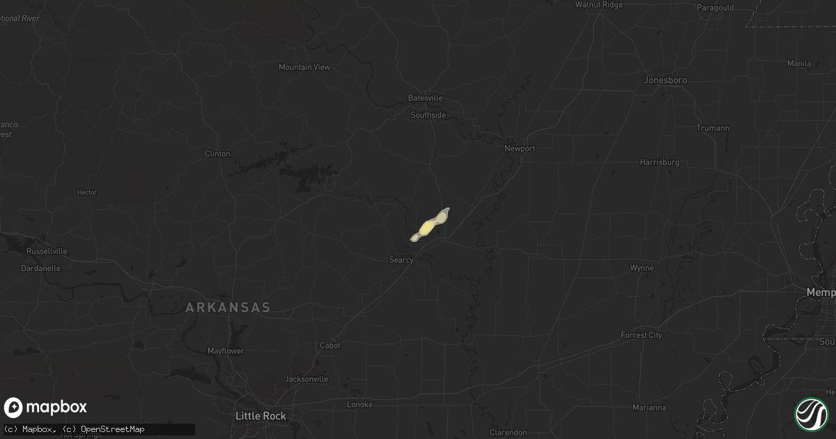 Hail map in Judsonia, AR on September 14, 2016
