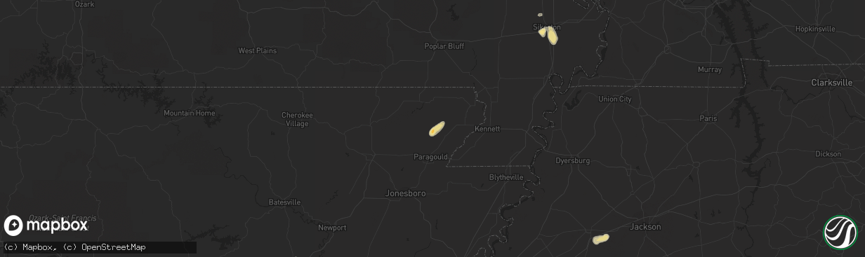 Hail map in Lafe, AR on September 14, 2016