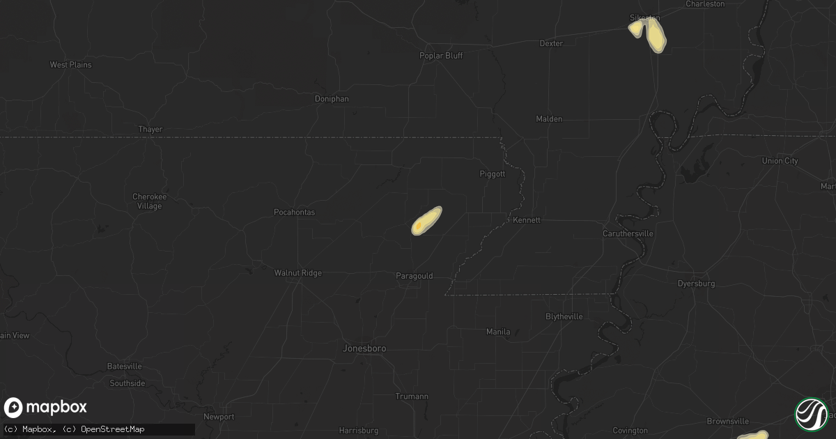 Hail map in Lafe, AR on September 14, 2016