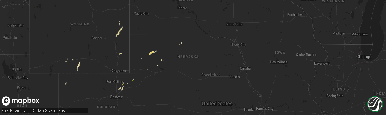 Hail map in Nebraska on September 14, 2016