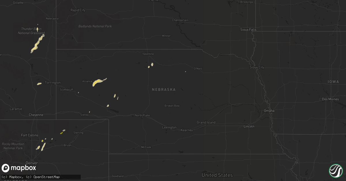 Hail map in Nebraska on September 14, 2016