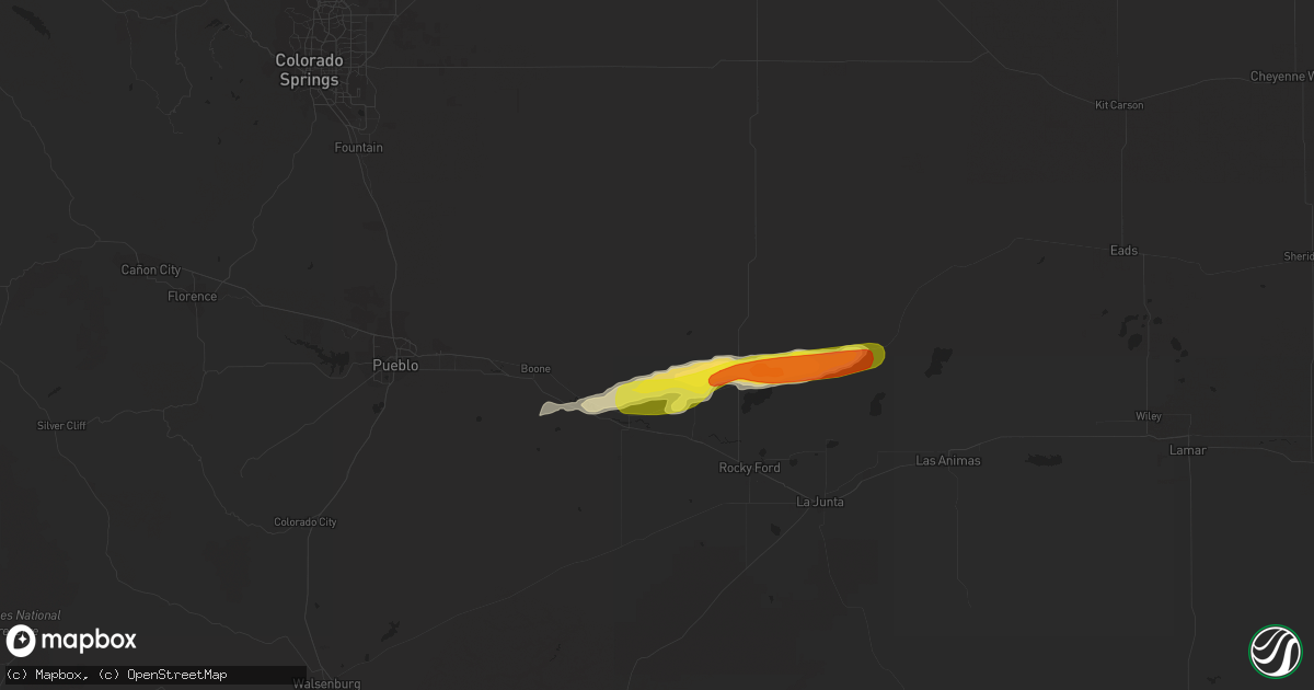 Hail map in Olney Springs, CO on September 14, 2016