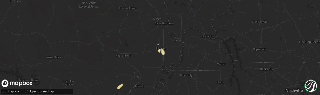 Hail map in Sikeston, MO on September 14, 2016