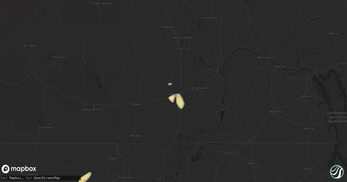 Hail map in Sikeston, MO on September 14, 2016