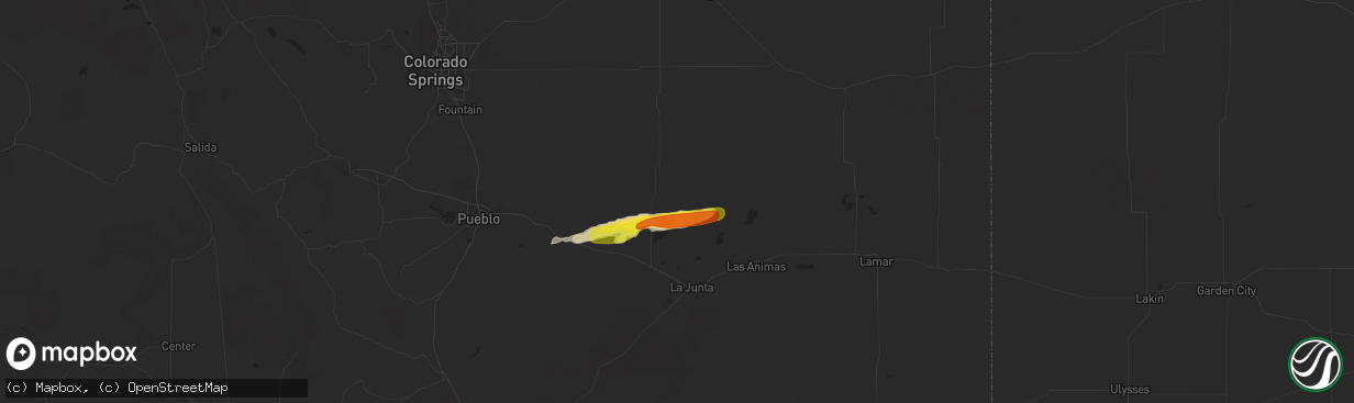 Hail map in Sugar City, CO on September 14, 2016