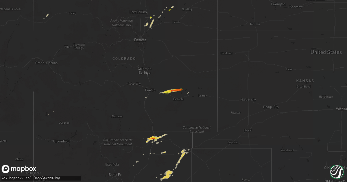 Hail map on September 14, 2016
