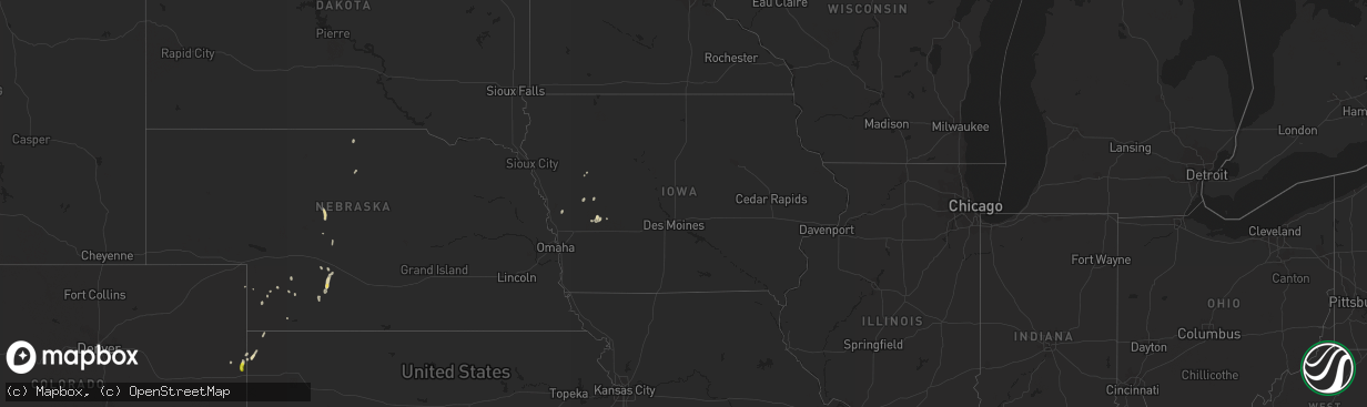 Hail map in Iowa on September 14, 2017