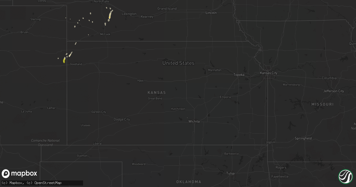 Hail map in Kansas on September 14, 2017