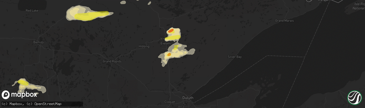 Hail map in Makinen, MN on September 14, 2017