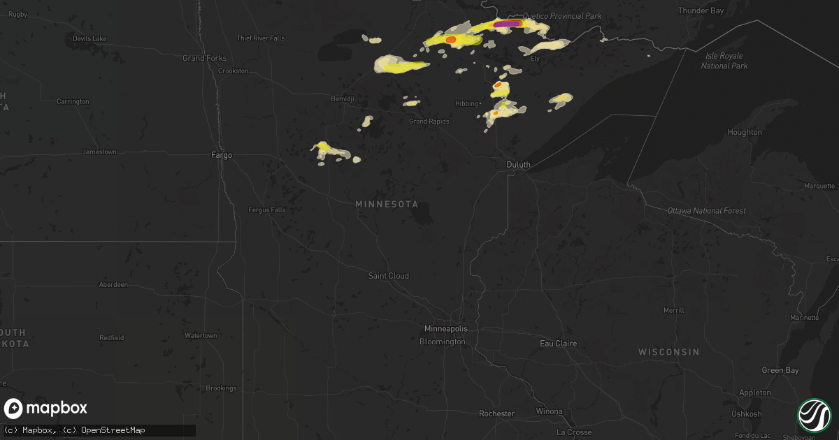 Hail map in Minnesota on September 14, 2017