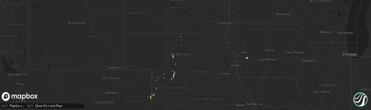 Hail map in Nebraska on September 14, 2017