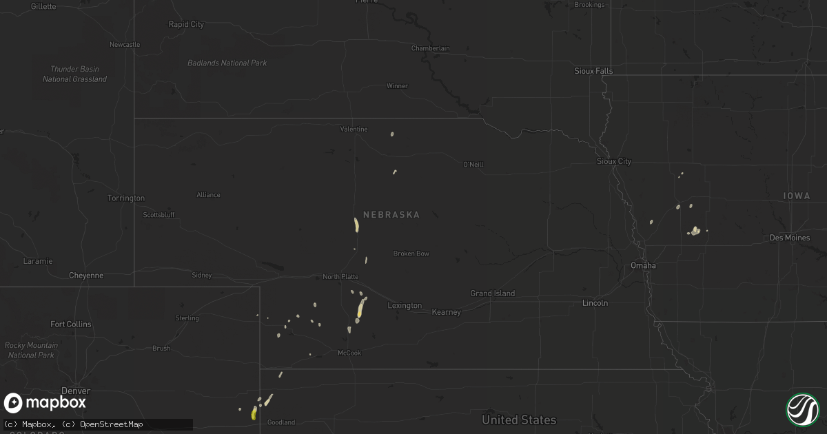 Hail map in Nebraska on September 14, 2017