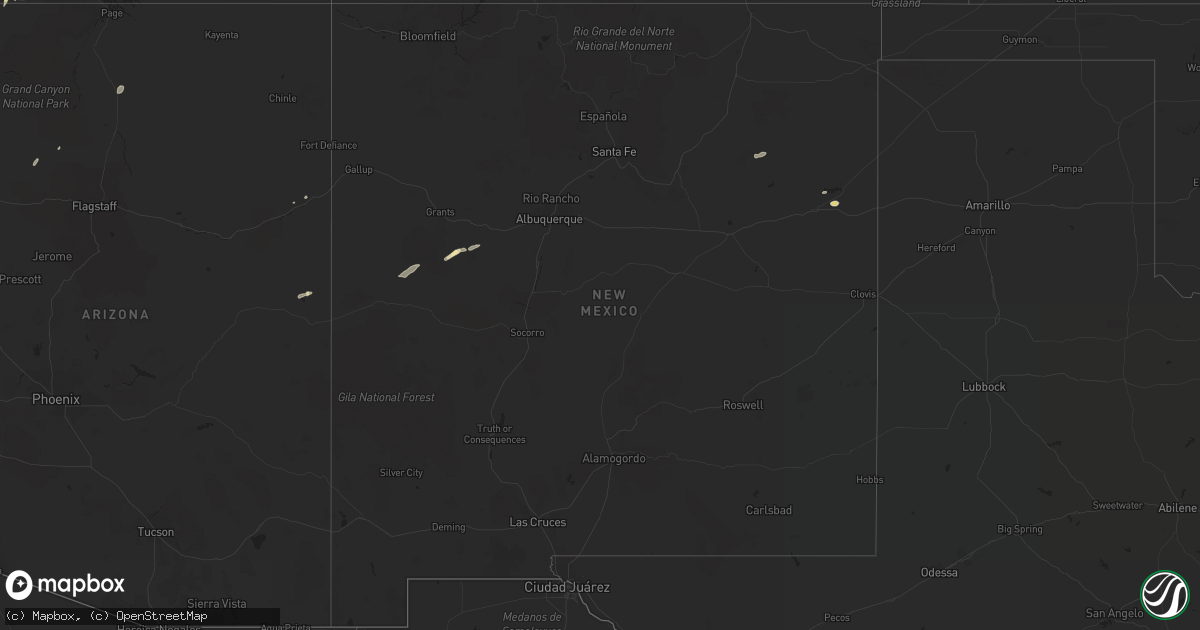Hail map in New Mexico on September 14, 2017