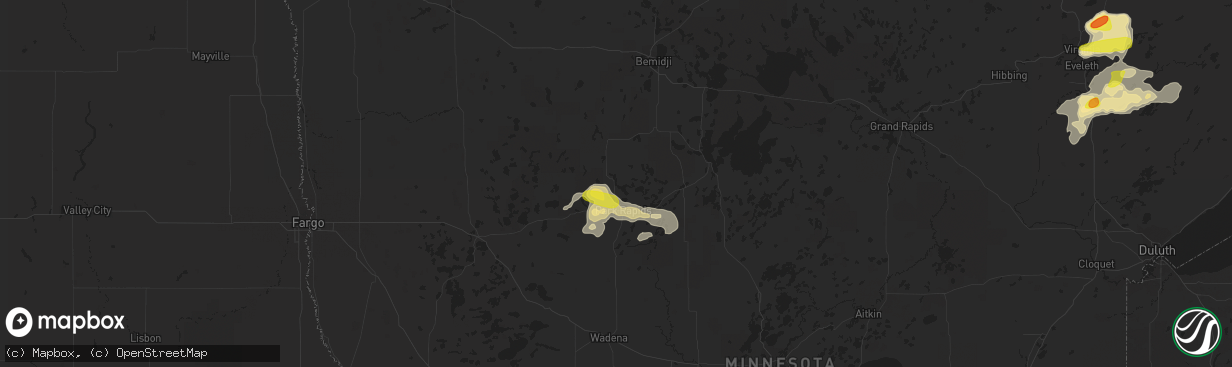 Hail map in Park Rapids, MN on September 14, 2017