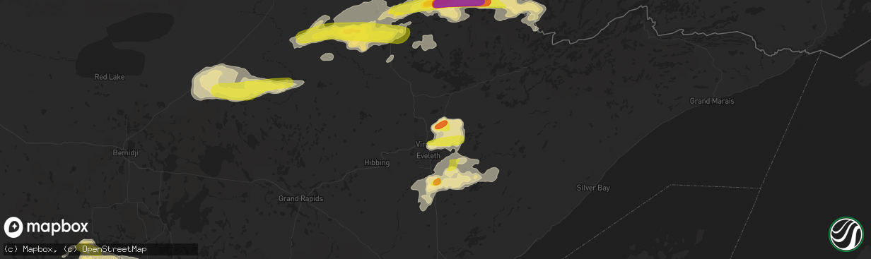 Hail map in Virginia, MN on September 14, 2017