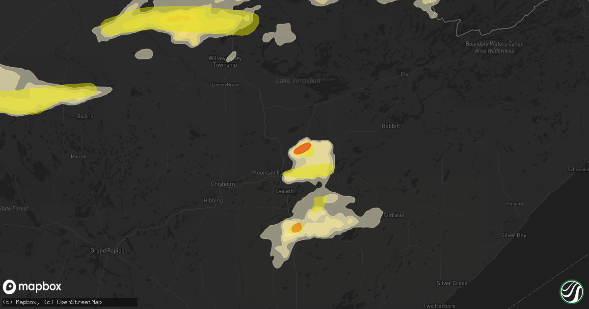 Hail map in Virginia, MN on September 14, 2017