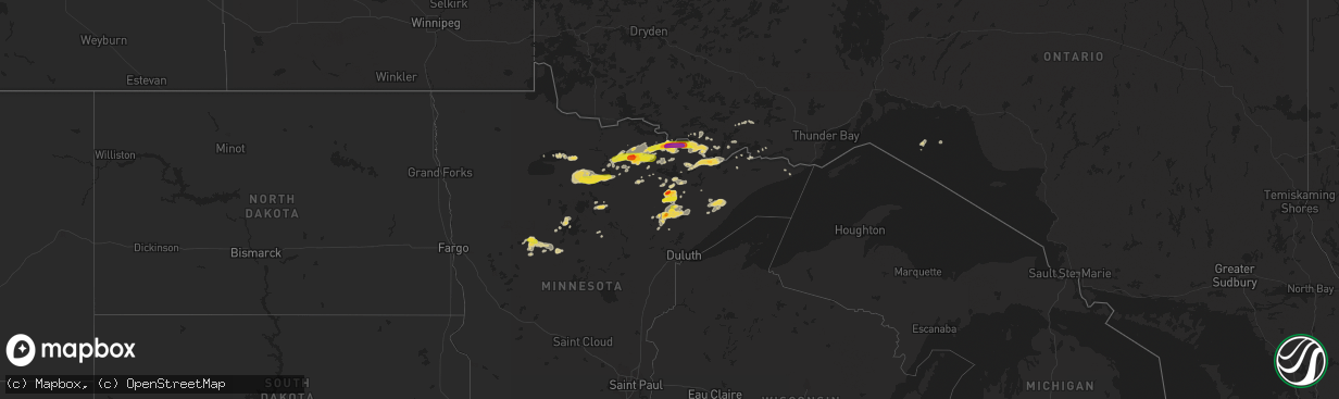 Hail map on September 14, 2017