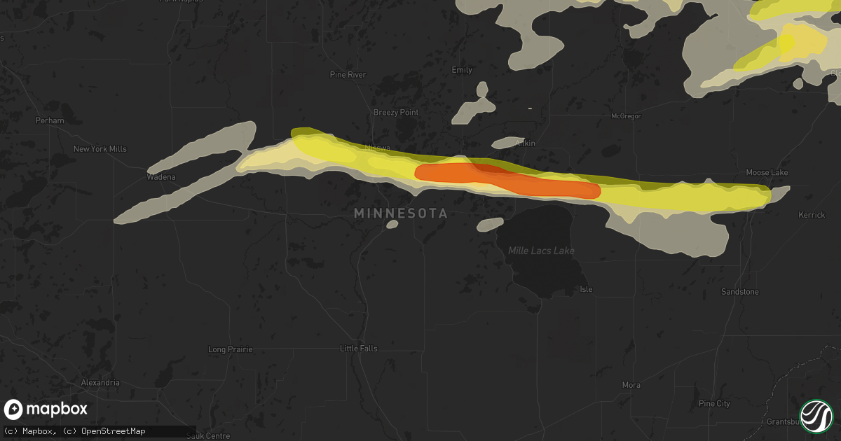Hail map in Brainerd, MN on September 14, 2018