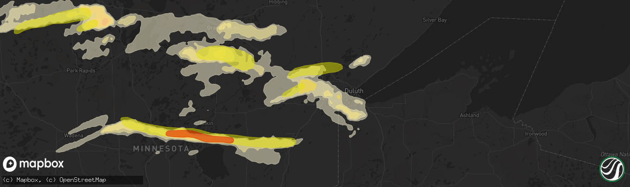 Hail map in Cloquet, MN on September 14, 2018