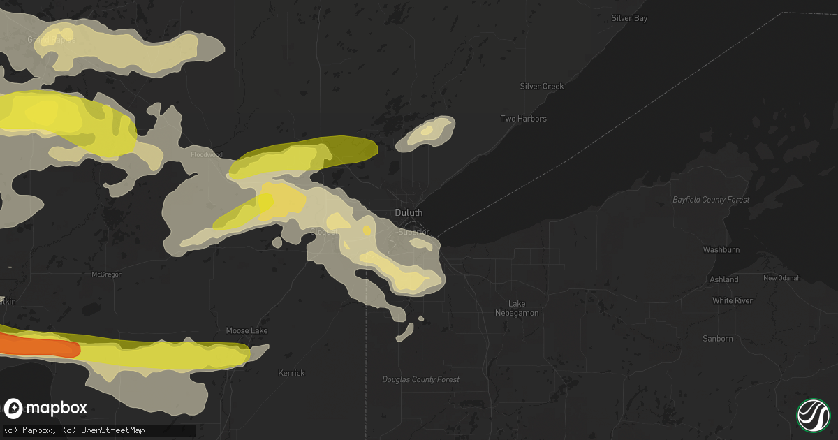 Hail map in Duluth, MN on September 14, 2018