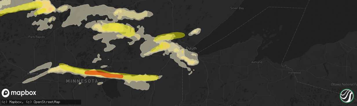 Hail map in Esko, MN on September 14, 2018