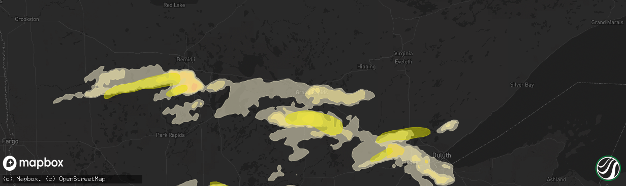 Hail map in Grand Rapids, MN on September 14, 2018