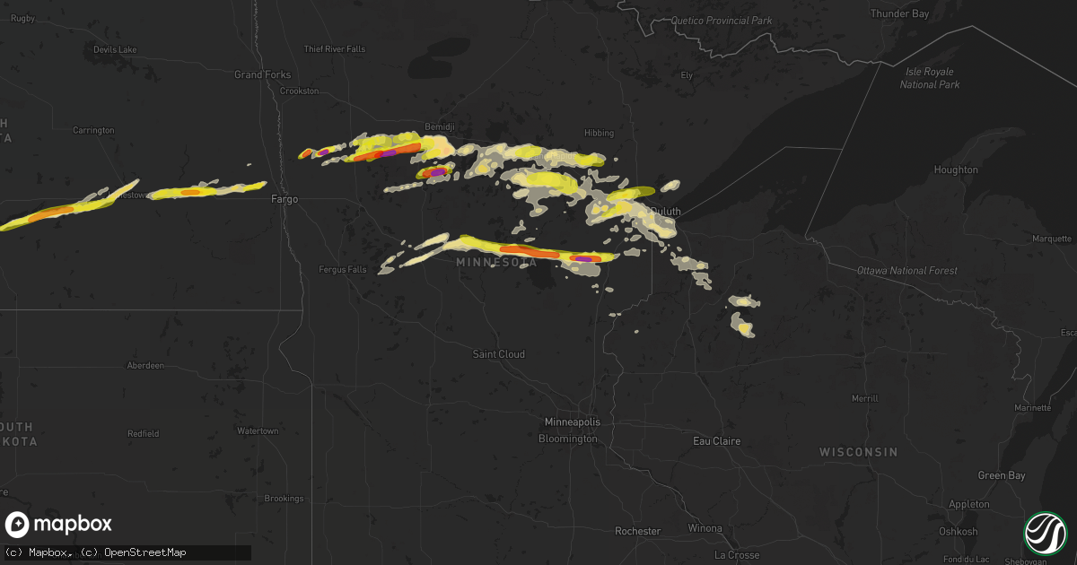 Hail map in Minnesota on September 14, 2018