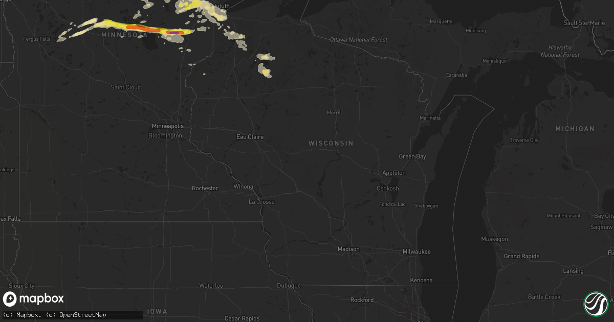 Hail map in Wisconsin on September 14, 2018