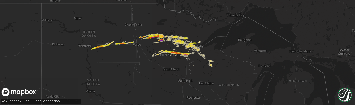 Hail map on September 14, 2018