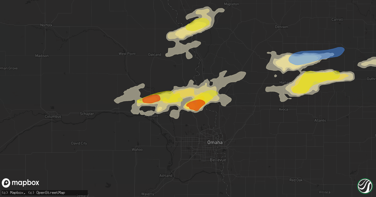Hail map in Blair, NE on September 14, 2019