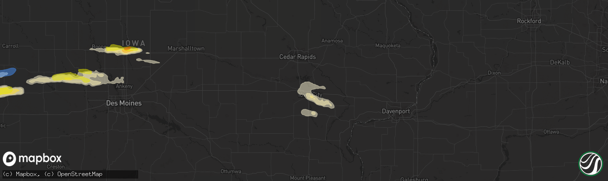 Hail map in Coralville, IA on September 14, 2019