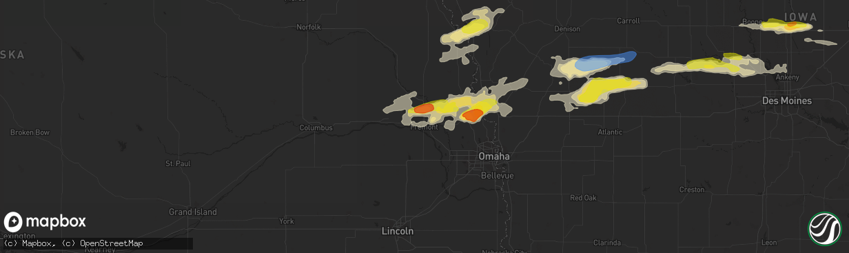 Hail map in Fremont, NE on September 14, 2019