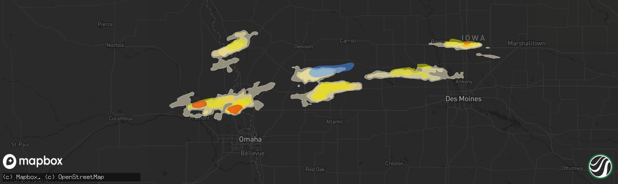 Hail map in Harlan, IA on September 14, 2019