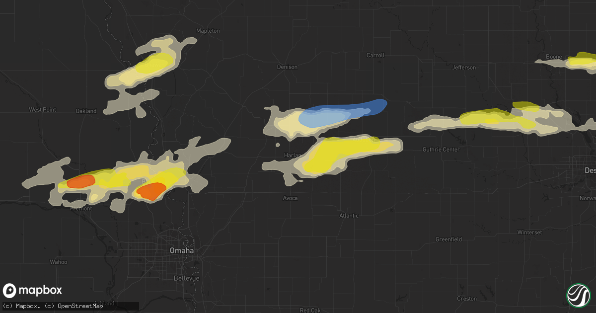 Hail map in Harlan, IA on September 14, 2019