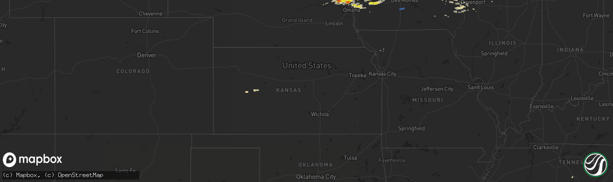 Hail map in Kansas on September 14, 2019